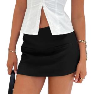 imageCicy Bell Womens Mini Skirts Bodycon High Waisted Side Zipper Aline Summer Skirt for Work OfficeBlack