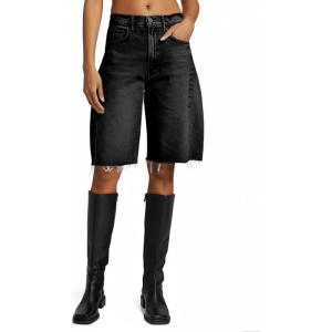 imageCicy Bell Womens Summer High Waisted Jeans Shorts Casual Wide Leg Bermuda Jorts Baggy Denim Short Pants with PocketsBlack