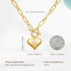 imageCicy Bell 18K Gold Plated Heart Necklace for Women Diamond Love Chunky Charm Necklace Valentines Day Wedding Pendants Cuban Non Tarnish Chains Trendy Jewelry Gift 197GoldStyle A