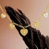 imageCicy Bell 18K Gold Plated Necklace for Women Chunky Charm Necklace Diamond Love Heart Sun Charms Valentines Day Wedding Lucky Pendants Jewelry Gift 197Style Diamond Love Heart