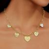 imageCicy Bell 18K Gold Plated Necklace for Women Chunky Charm Necklace Diamond Love Heart Sun Charms Valentines Day Wedding Lucky Pendants Jewelry Gift 197Style Diamond Love Heart