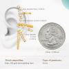 imageCicy Bell 18k Gold Plated Earrings for Women Layered Stackable Hypoallergenic Cubic Zirconia Dangle Huggie Cartilage Earring Stacks Party JewelryGold