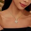imageCicy Bell 18k Gold Plated Necklace for Women Dainty Cubic Zirconia Floral Square Pendant Necklaces Birthday Lucky Valentines Day Jewelry GiftsGold