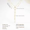 imageCicy Bell 18k Gold Plated Y Shaped Pendant Necklace for Women Butterfly Dainty Bead Chain Drop Necklace Trend Jewelry Gift 177  19 ExtenderStyle BGold