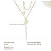 imageCicy Bell 18k Gold Plated Y Shaped Pendant Necklace for Women Butterfly Dainty Bead Chain Drop Necklace Trend Jewelry Gift 177  19 ExtenderYellow Gold