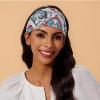imageCicy Bell Headband for Women Boho Yoga Workout Vintage Traditional Folk Patterns Head Wrap Trendy Running Hiking Cycling HairbandRedBlue