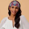 imageCicy Bell Headband for Women Boho Yoga Workout Vintage Traditional Folk Patterns Head Wrap Trendy Running Hiking Cycling HairbandWhiteRed