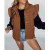 imageCicy Bell Women Ruffles Puffer Vest Sleeveless Button Down Padded Jacket Gilet Trendy Spring OuterwearBrown