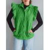 imageCicy Bell Women Ruffles Puffer Vest Sleeveless Button Down Padded Jacket Gilet Trendy Spring OuterwearGreen