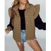 imageCicy Bell Women Ruffles Puffer Vest Sleeveless Button Down Padded Jacket Gilet Trendy Spring OuterwearKhaki