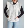imageCicy Bell Women Ruffles Puffer Vest Sleeveless Button Down Padded Jacket Gilet Trendy Spring OuterwearWhite
