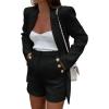 imageCicy Bell Womens 2 Piece Tweed Blazer Shorts Sets Long Sleeve Double Breasted Suit Jackets Business Outfit Black XLarge