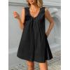 imageCicy Bell Womens Babydoll Tank Mini Dress Scoop Neck Summer Sleeveless Short Sundress Vacation Beach Dresses with PocketsBlack