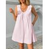 imageCicy Bell Womens Babydoll Tank Mini Dress Scoop Neck Summer Sleeveless Short Sundress Vacation Beach Dresses with PocketsPink
