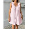 imageCicy Bell Womens Babydoll Tank Mini Dress Scoop Neck Summer Sleeveless Short Sundress Vacation Beach Dresses with PocketsPink