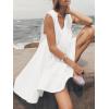 imageCicy Bell Womens Babydoll Tank Mini Dress Scoop Neck Summer Sleeveless Short Sundress Vacation Beach Dresses with PocketsWhite