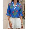 imageCicy Bell Womens Boho Floral Blouses Puff Ruffle Sleeve V Neck Summer Shirts Dressy Casual Flowy Blouse TopsBaby Blue