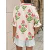 imageCicy Bell Womens Boho Floral Blouses Puff Ruffle Sleeve V Neck Summer Shirts Dressy Casual Flowy Blouse TopsBeige