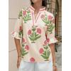 imageCicy Bell Womens Boho Floral Blouses Puff Ruffle Sleeve V Neck Summer Shirts Dressy Casual Flowy Blouse TopsBeige