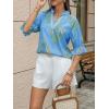 imageCicy Bell Womens Boho Floral Blouses Puff Ruffle Sleeve V Neck Summer Shirts Dressy Casual Flowy Blouse TopsBlue