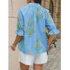 imageCicy Bell Womens Boho Floral Blouses Puff Ruffle Sleeve V Neck Summer Shirts Dressy Casual Flowy Blouse TopsBlue