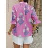 imageCicy Bell Womens Boho Floral Blouses Puff Ruffle Sleeve V Neck Summer Shirts Dressy Casual Flowy Blouse TopsPink