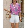 imageCicy Bell Womens Boho Floral Blouses Puff Ruffle Sleeve V Neck Summer Shirts Dressy Casual Flowy Blouse TopsPink