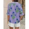 imageCicy Bell Womens Boho Floral Blouses Puff Ruffle Sleeve V Neck Summer Shirts Dressy Casual Flowy Blouse TopsPurple