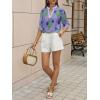 imageCicy Bell Womens Boho Floral Blouses Puff Ruffle Sleeve V Neck Summer Shirts Dressy Casual Flowy Blouse TopsPurple