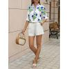 imageCicy Bell Womens Boho Floral Blouses Puff Ruffle Sleeve V Neck Summer Shirts Dressy Casual Flowy Blouse TopsWhite