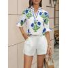imageCicy Bell Womens Boho Floral Blouses Puff Ruffle Sleeve V Neck Summer Shirts Dressy Casual Flowy Blouse TopsWhite