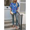 imageCicy Bell Womens Boho Floral Blouses Short Puff Sleeve V Neck Babydoll Shirts Flowy Tie Front Tops Blue