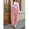 imageCicy Bell Womens Casual Striped Bib Overalls Adjustable Straps Straight Leg Jumpsuits Denim Jean Long Rompers PantsRed