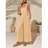 imageCicy Bell Womens Casual Wide Leg Jumpsuits Summer Spaghetti Strap Sleeveless Cut Out Loose Long Pant Rompers with PocketsApricot