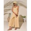 imageCicy Bell Womens Casual Wide Leg Jumpsuits Summer Spaghetti Strap Sleeveless Cut Out Loose Long Pant Rompers with PocketsApricot