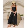 imageCicy Bell Womens Casual Wide Leg Jumpsuits Summer Spaghetti Strap Sleeveless Cut Out Loose Long Pant Rompers with PocketsBlack