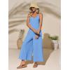 imageCicy Bell Womens Casual Wide Leg Jumpsuits Summer Spaghetti Strap Sleeveless Cut Out Loose Long Pant Rompers with PocketsBlue