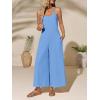 imageCicy Bell Womens Casual Wide Leg Jumpsuits Summer Spaghetti Strap Sleeveless Cut Out Loose Long Pant Rompers with PocketsBlue