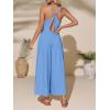 imageCicy Bell Womens Casual Wide Leg Jumpsuits Summer Spaghetti Strap Sleeveless Cut Out Loose Long Pant Rompers with PocketsBlue