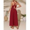 imageCicy Bell Womens Casual Wide Leg Jumpsuits Summer Spaghetti Strap Sleeveless Cut Out Loose Long Pant Rompers with PocketsBurgundy