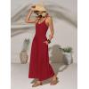 imageCicy Bell Womens Casual Wide Leg Jumpsuits Summer Spaghetti Strap Sleeveless Cut Out Loose Long Pant Rompers with PocketsBurgundy