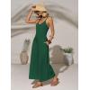 imageCicy Bell Womens Casual Wide Leg Jumpsuits Summer Spaghetti Strap Sleeveless Cut Out Loose Long Pant Rompers with PocketsDark Green