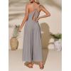 imageCicy Bell Womens Casual Wide Leg Jumpsuits Summer Spaghetti Strap Sleeveless Cut Out Loose Long Pant Rompers with PocketsGrey