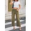 imageCicy Bell Womens Cropped Wide Leg Jeans Stretchy High Waisted Trendy Capri Baggy Denim Ankle Pants with PocketsArmy Green