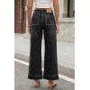 imageCicy Bell Womens Cropped Wide Leg Jeans Stretchy High Waisted Trendy Capri Baggy Denim Ankle Pants with PocketsBlack