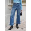 imageCicy Bell Womens Cropped Wide Leg Jeans Stretchy High Waisted Trendy Capri Baggy Denim Ankle Pants with PocketsBlue