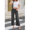 imageCicy Bell Womens Cropped Wide Leg Jeans Stretchy High Waisted Trendy Capri Baggy Denim Ankle Pants with PocketsGrey