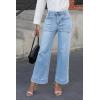 imageCicy Bell Womens Cropped Wide Leg Jeans Stretchy High Waisted Trendy Capri Baggy Denim Ankle Pants with PocketsLight Blue