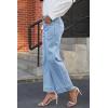imageCicy Bell Womens Cropped Wide Leg Jeans Stretchy High Waisted Trendy Capri Baggy Denim Ankle Pants with PocketsLight Blue