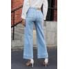 imageCicy Bell Womens Cropped Wide Leg Jeans Stretchy High Waisted Trendy Capri Baggy Denim Ankle Pants with PocketsLight Blue